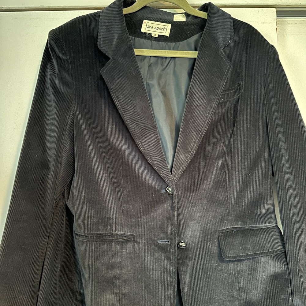 Vintage Corduroy Two Button Blazer - Navy